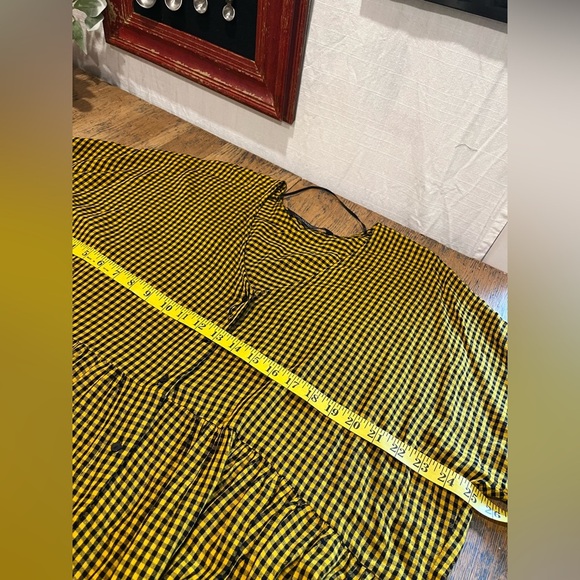 Zara Woman yellow and black gingham tunic dress in size S. - Picture 4 of 11